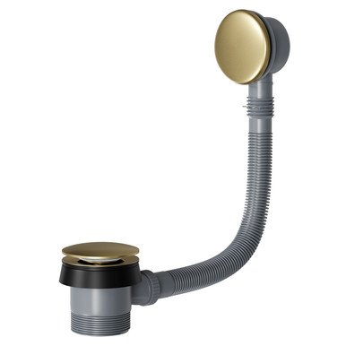 Colore Brushed Brass Round Easy Clean Sprung Click Clack Bath Waste | | 72Mm X 510Mm X 72Mm