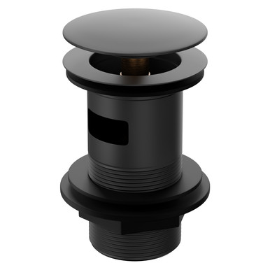 Colore Matt Black Round Moon Cap Slotted Click Clack Basin Waste | | Brass | 61Mm X 97Mm X 61Mm