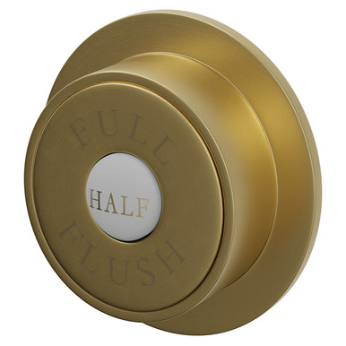 Colore Brushed Brass Round Traditional Dual Flush Push Button | | Plastic | 72Mm X 72Mm X 85Mm