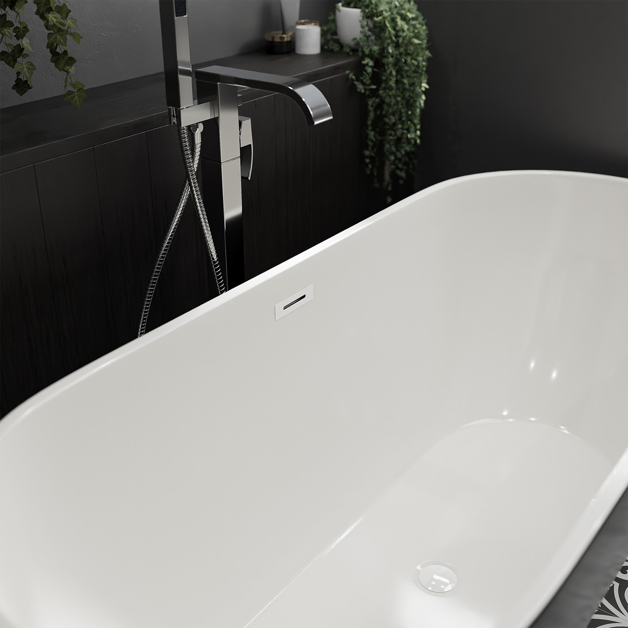 Overflow Insert and Dome Waste Cover for Sharm Cairo and Luxor Freestanding Baths