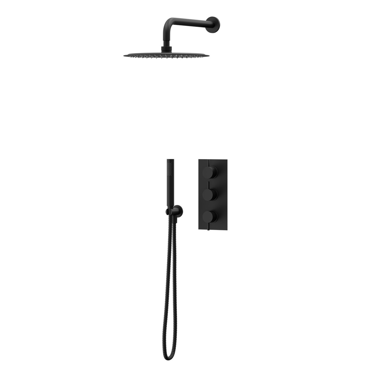 Colore Triple Thermostatic Valve Mixer Shower Including Round Fixed Shower Head