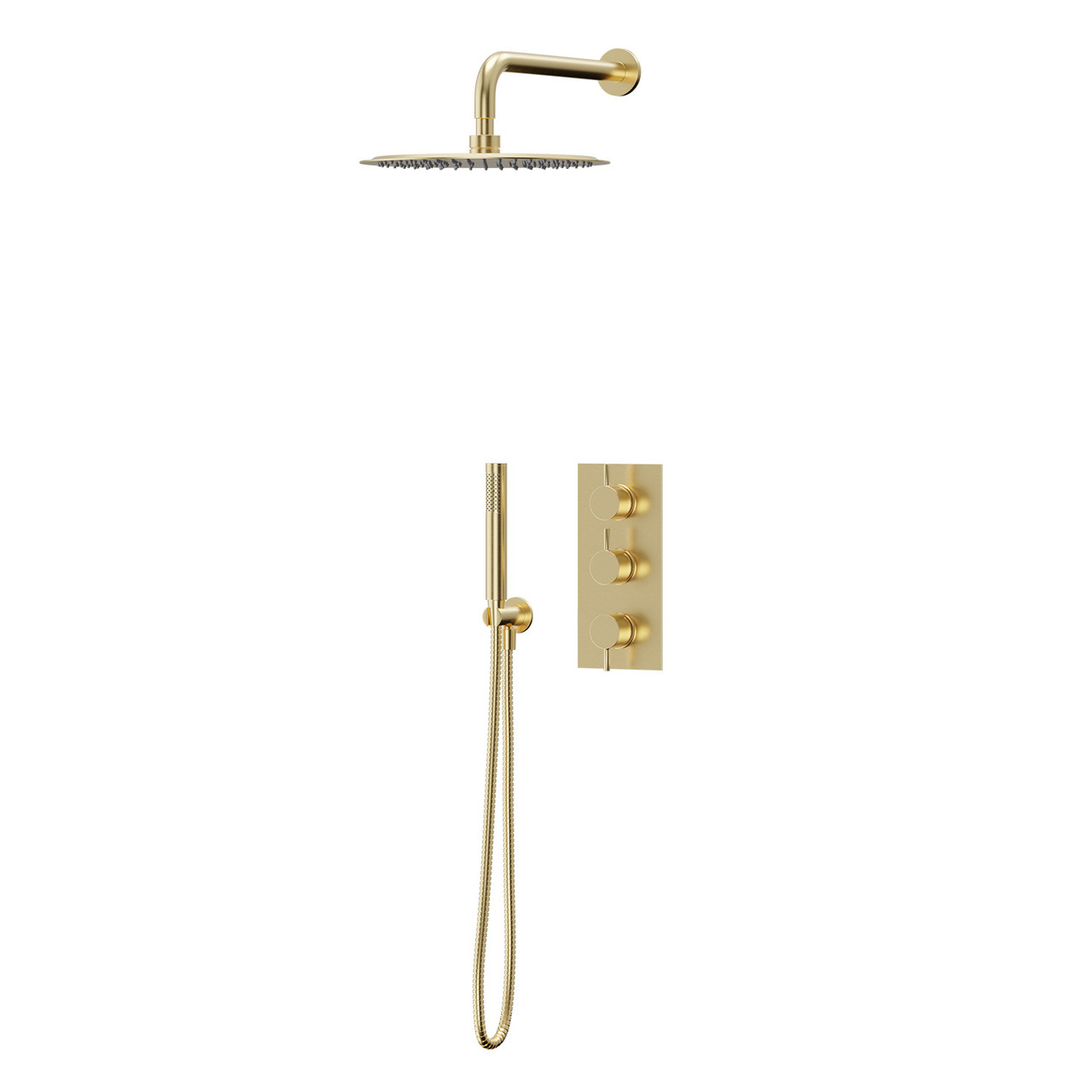 Colore Triple Thermostatic Valve Mixer Shower Including Round Fixed Shower Head