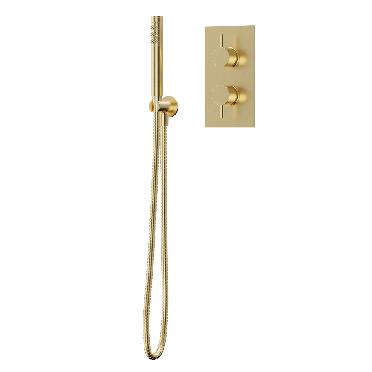 Colore Twin Thermostatic Valve Mixer Shower with Round Shower Outlet Holder with Kit
