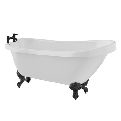 Kensington 1550mm x 720mm Single Ended Freestanding Slipper Roll Top ...