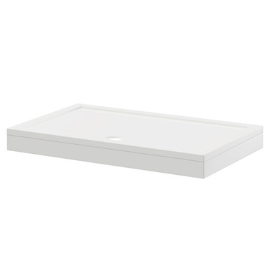 Wholesale Domestic White Pearlstone Rectangular Shower Tray And Plinth | | Acrylic/Stone Resin | 1300Mm X 800Mm X 40Mm