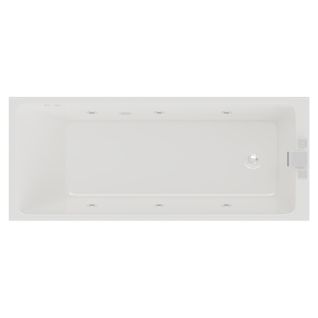 Slim Edge 6 Jet Chrome Flat Jet Single Ended Whirlpool Bath