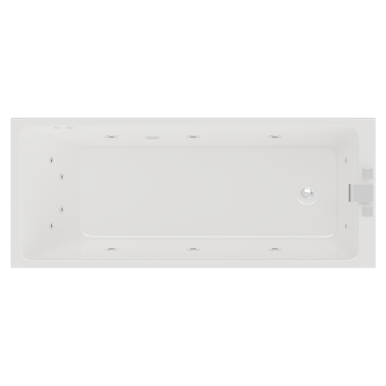 Slim Edge 12 Jet Chrome Flat Jet Single Ended Whirlpool Bath