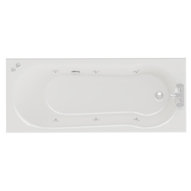 Wholesale Domestic White Keyhole 6 Jet Chrome V-Tec Single Ended Whirlpool Shower Bath | | Acrylic | 1700Mm X 700Mm