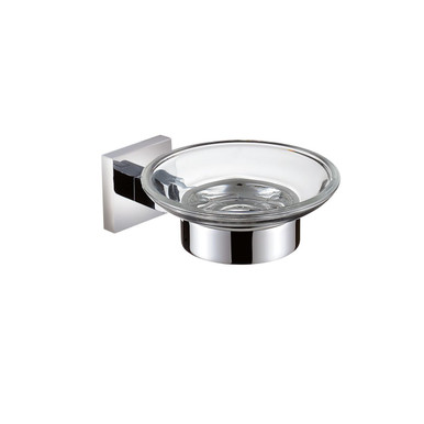 Bristan Chrome Square Wall Mounted Soap Dish | | Glass | 110Mm X 56Mm X 145Mm