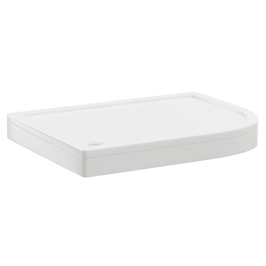 Wholesale Domestic White Pearlstone Right Hand Offset Quadrant Shower Tray And Plinth | | Acrylic/Stone Resin | 1200Mm X 900Mm X 40Mm