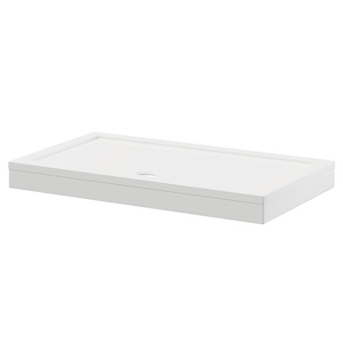 Wholesale Domestic White Pearlstone Rectangular Shower Tray And Plinth | | Acrylic/Stone Resin | 1400Mm X 800Mm X 40Mm