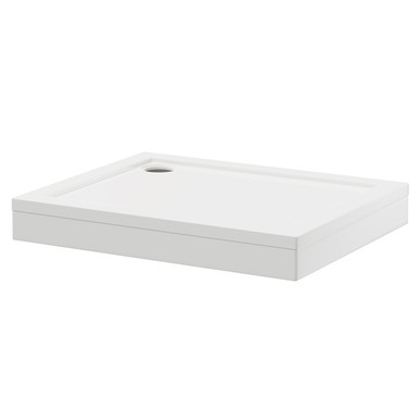 Wholesale Domestic White Pearlstone Rectangular Shower Tray And Plinth | | Acrylic/Stone Resin | 1000Mm X 800Mm X 40Mm