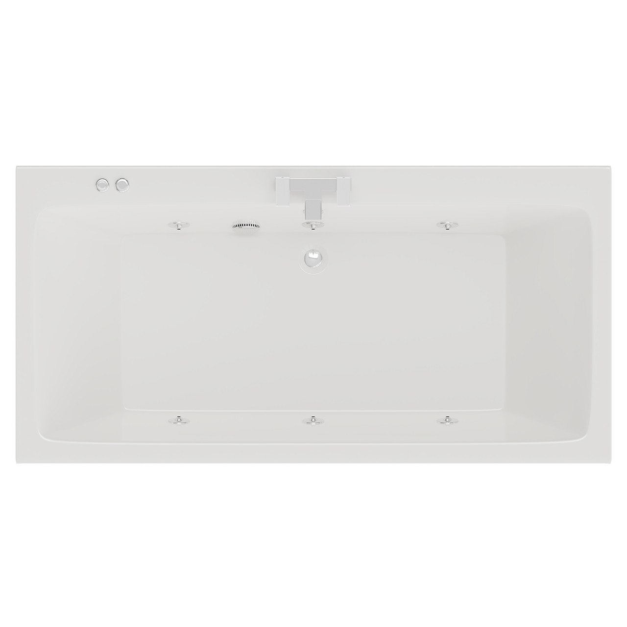 Verna 6 Jet Chrome V-Tec Double Ended Whirlpool Bath