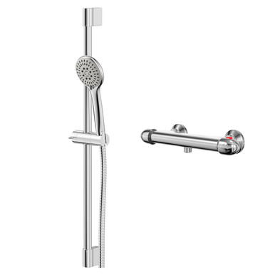 Wholesale Domestic Chrome Bullet Polished Thermostatic Bar Valve Mixer Shower With Avon Shower Slide Rail Kit | | Brass | 286Mm X 670Mm X 90Mm