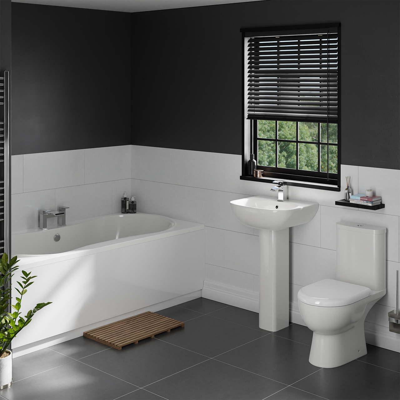 Florida Straight Bath Modern Bathroom Suite