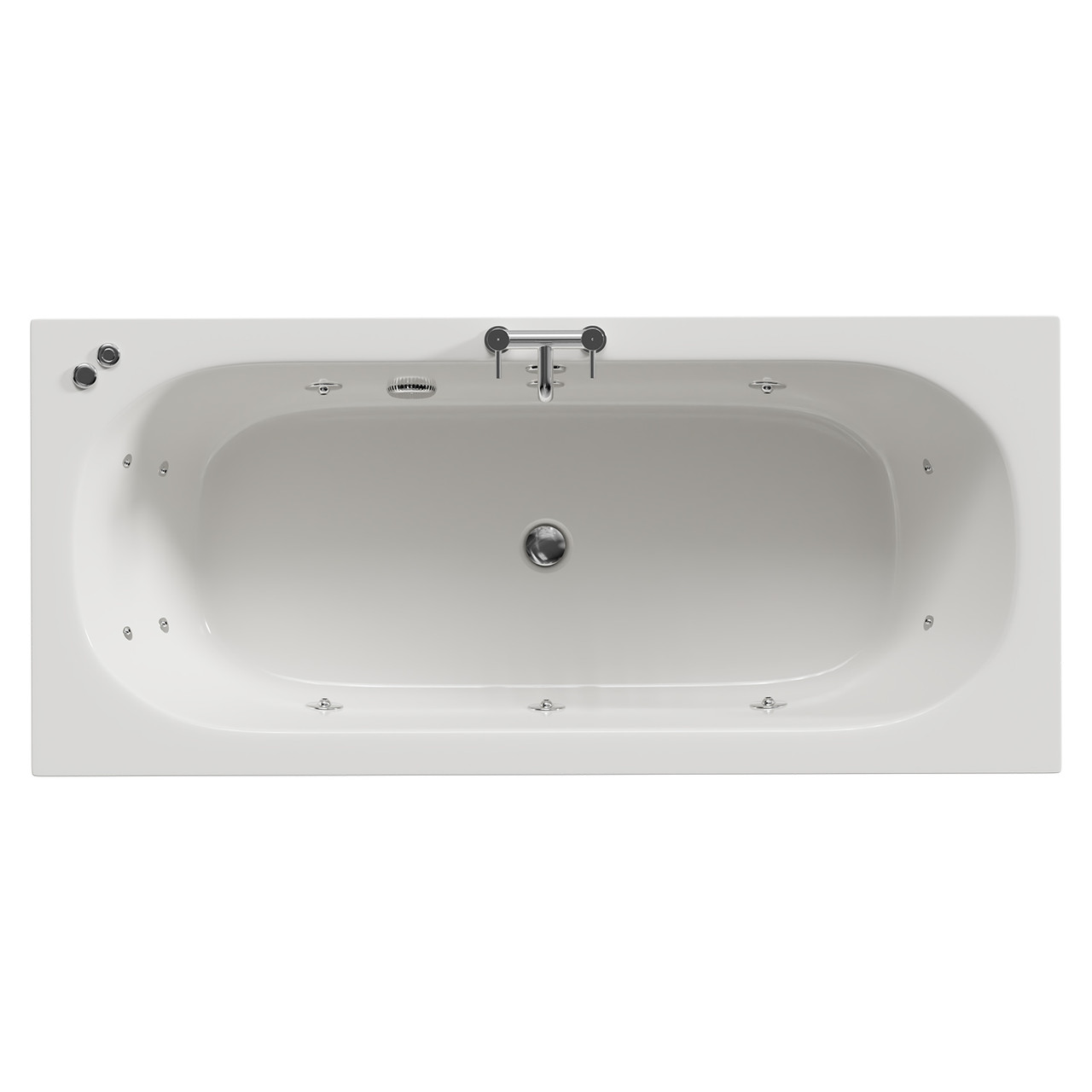 Metropole 12 Jet Chrome V-Tec Double Ended Whirlpool Bath