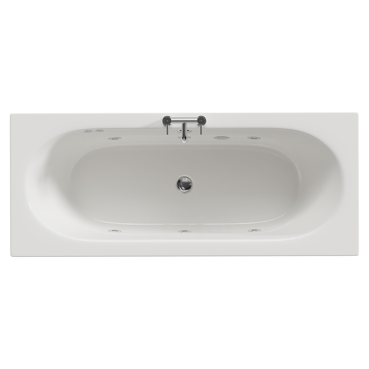 Metropole 6 Jet Chrome Flat Jet Double Ended Whirlpool Bath