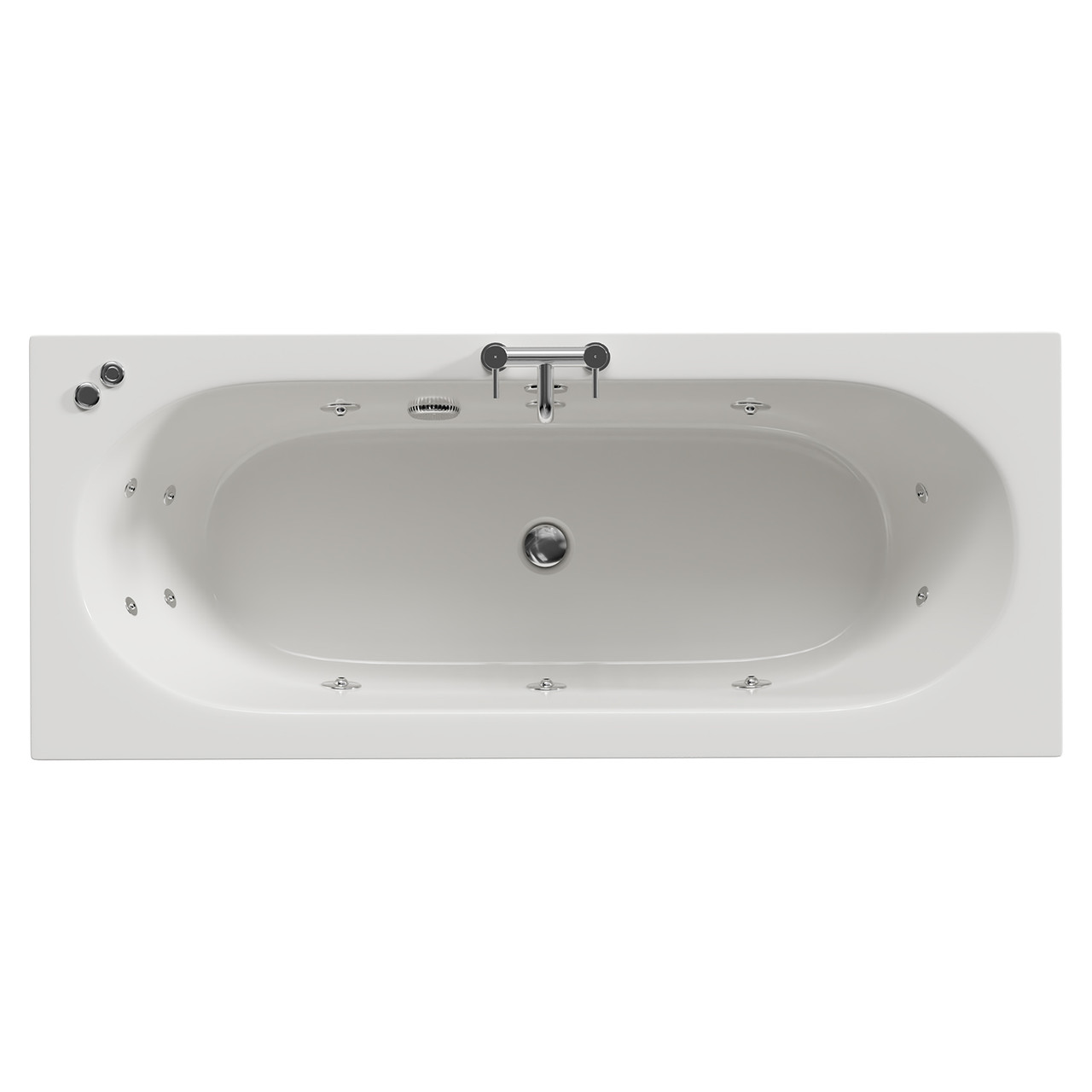 Metropole 12 Jet Chrome V-Tec Double Ended Whirlpool Bath