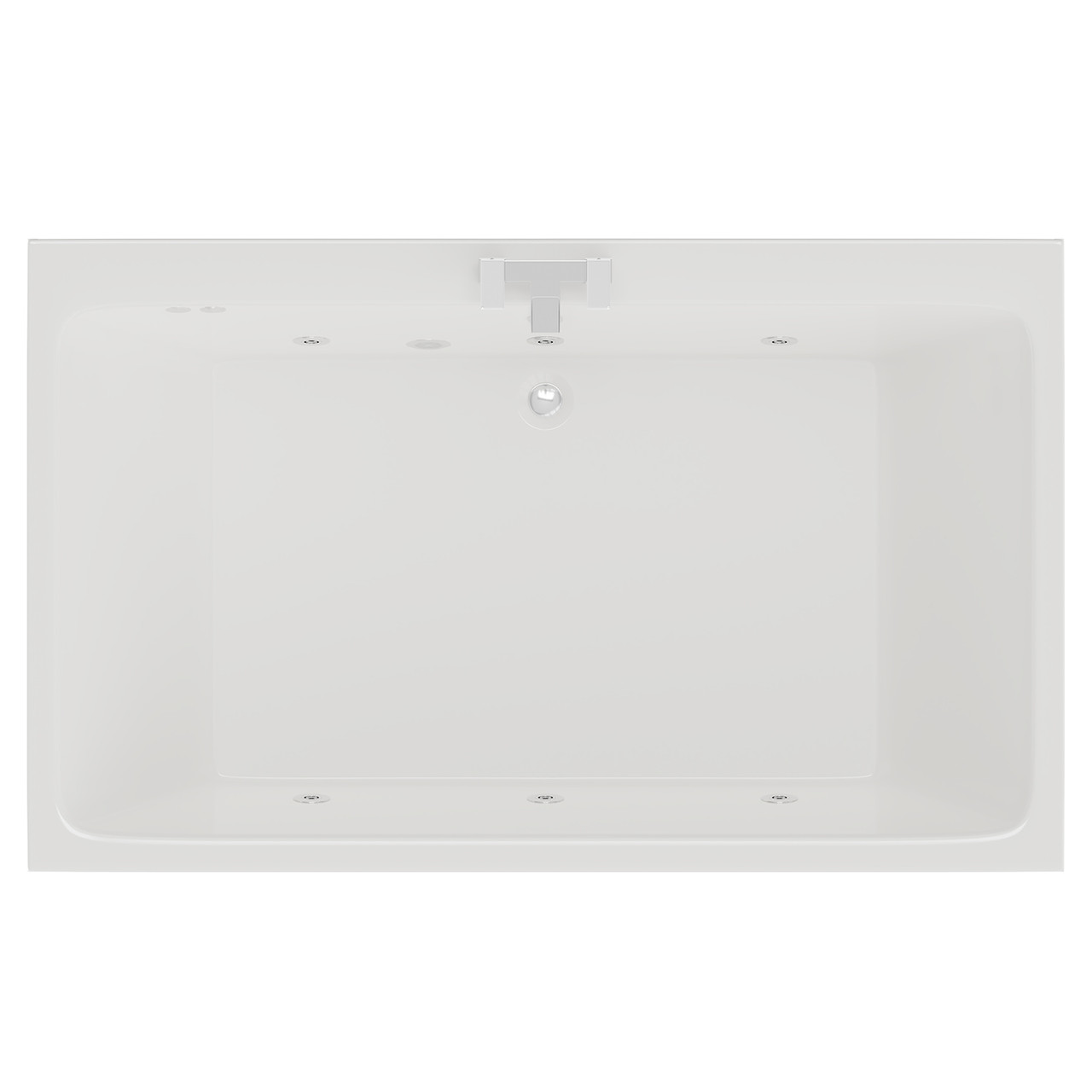 Verna 6 Jet Chrome Flat Jet Double Ended Whirlpool Bath