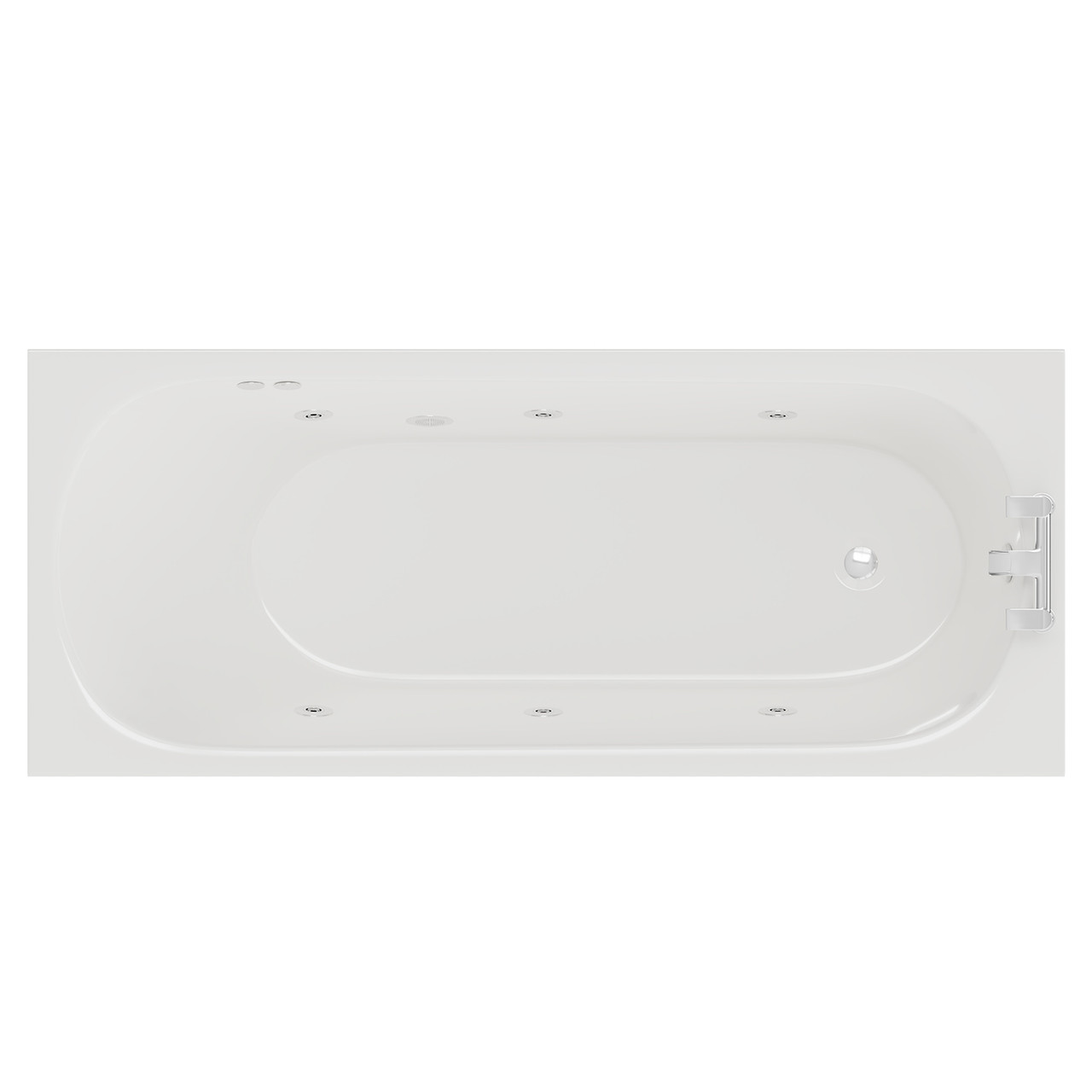 Compact 6 Jet Chrome Flat Jet Single Ended Whirlpool Bath