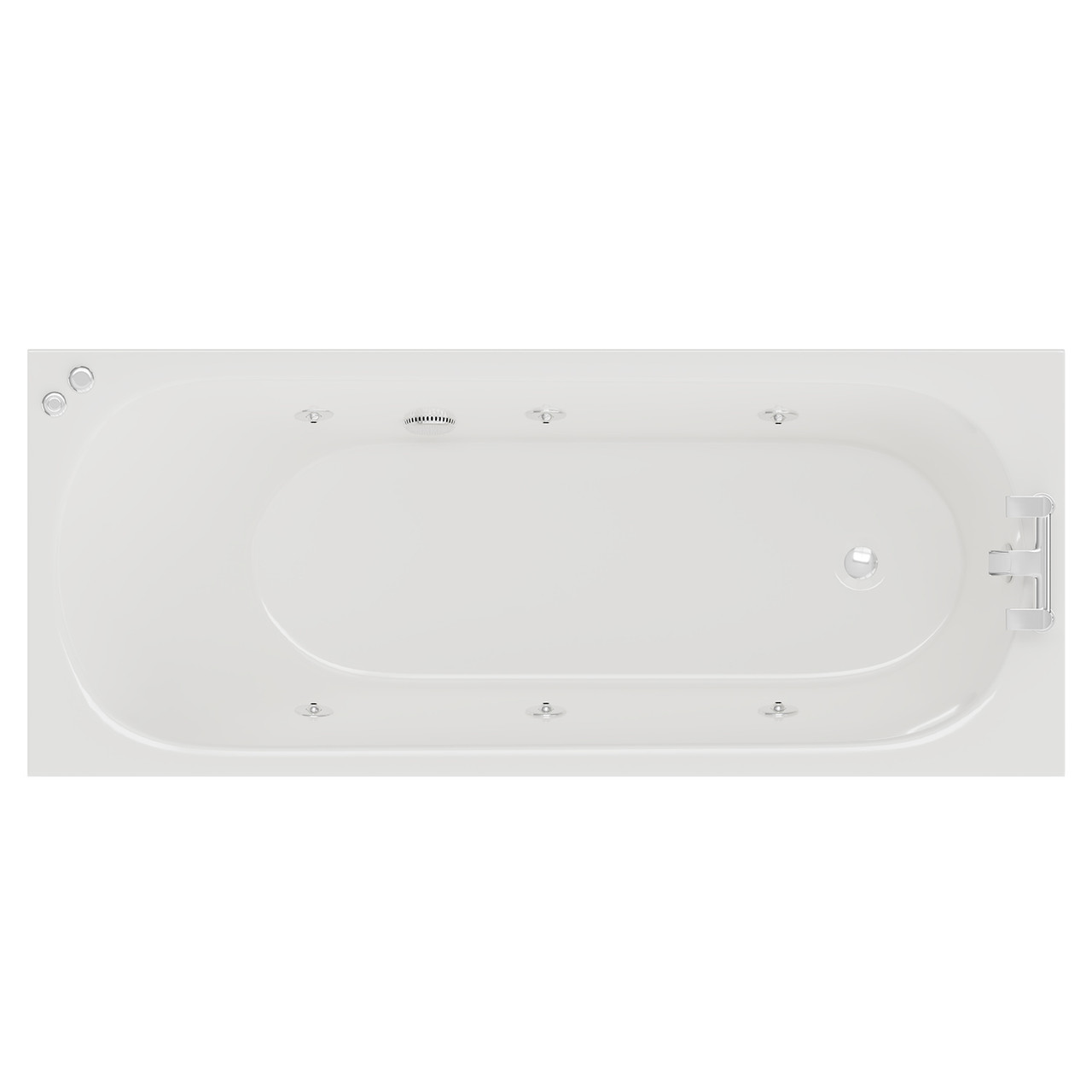Compact 6 Jet Chrome V-Tec Single Ended Whirlpool Bath