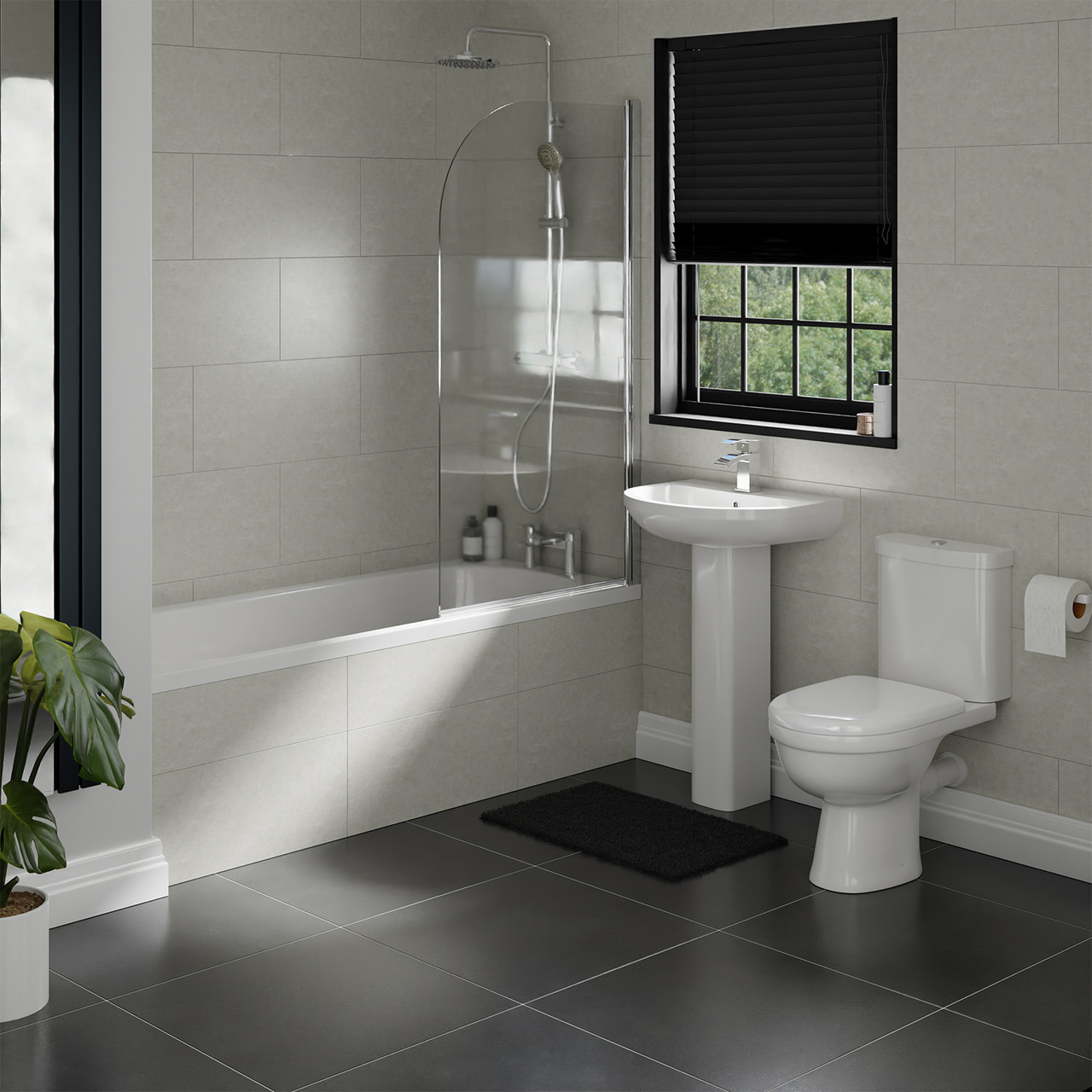 Ideal Straight Shower Bath Bathroom Suite