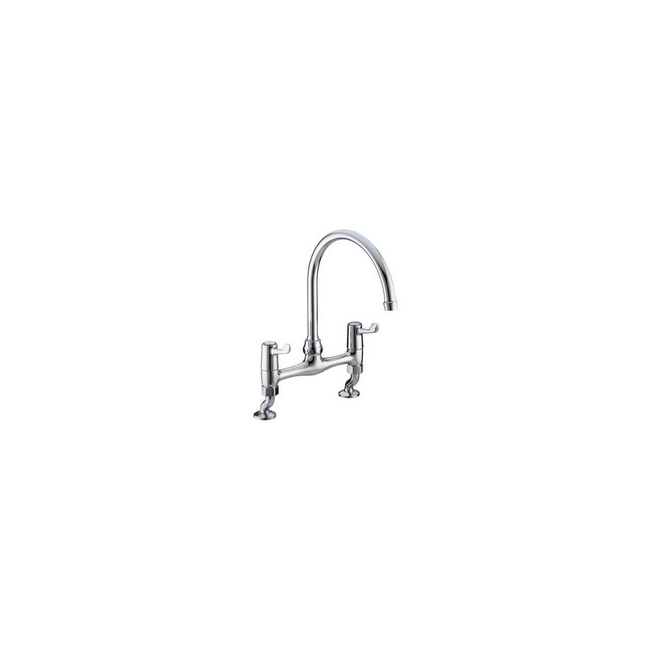 Bristan Value Lever Bridge Deck Kitchen Sink Mixer Tap with Ceramic Disc Valves