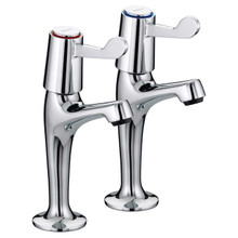 Bristan Value Lever High Neck Pillar Kitchen Sink Taps with Ceramic Disc Valves, alternate view 2