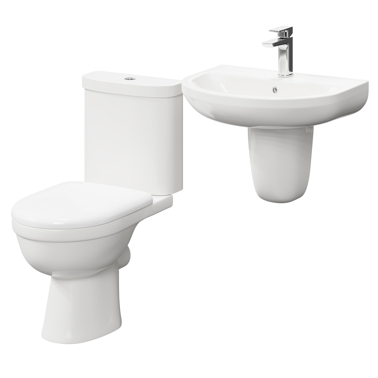 Wholesale Domestic White Ideal Semi Pedestal Basin And Toilet Suite | | Ceramic | 550Mm