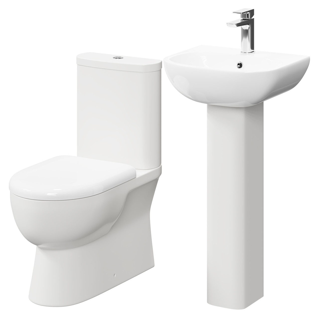 RAK Tonique Full Pedestal Basin and Closed Back Toilet Suite