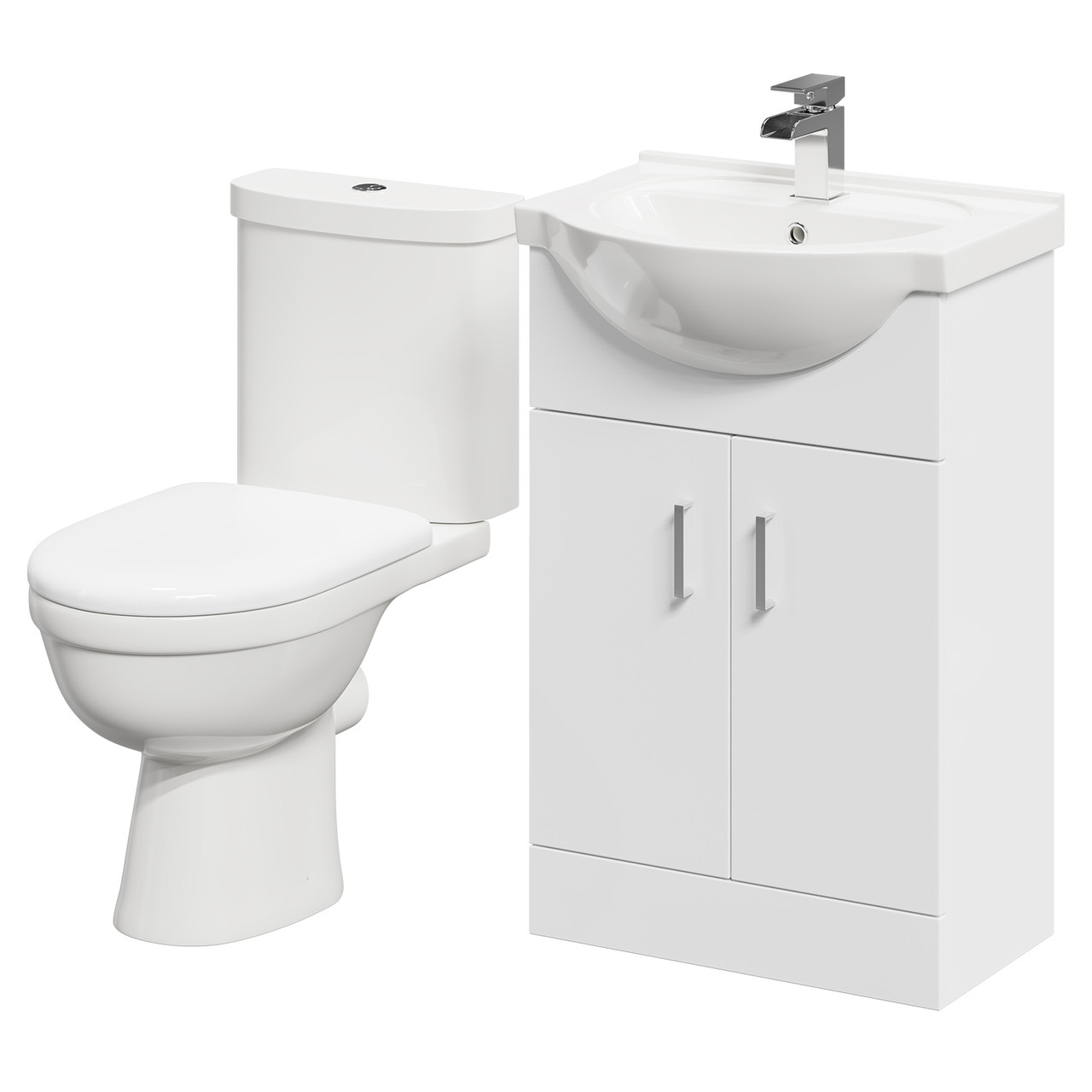 James Gloss 2 Door Vanity Unit and Toilet Suite