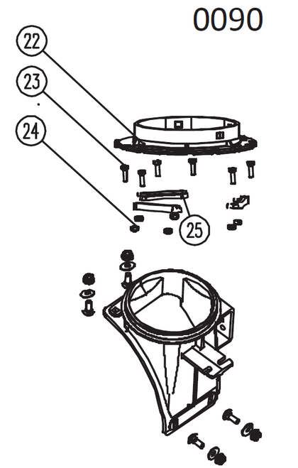 Chute Base Assembly for Select Yard Force Gas Snow Blowers