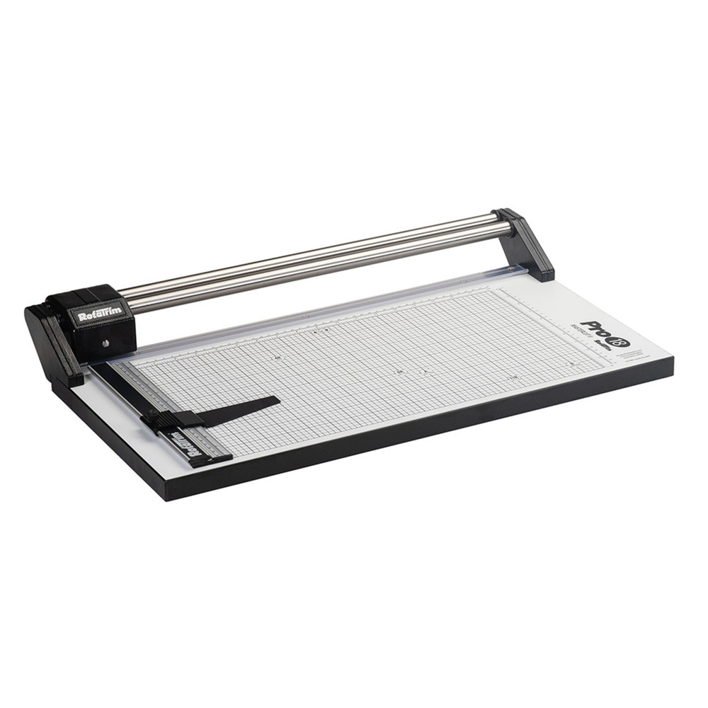 Pro 18 Inch Cut Professional Paper Cutter / Trimmer Precision Rotary Trimmer with Self-Sharpening Precision Steel Blades & Twin Stainless Steel Guide Rails (Open Box)