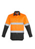 Mens Hi Vis Spliced Industrial Shirt - Hoop Taped ZW123