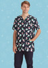 Mens Christmas V-Neck Short Sleeve Scrub Top CST346MS