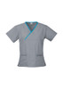 LADIES CONTRAST CROSSOVER SCRUBS TOP H10722