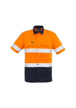 Mens Rugged Cooling Taped Hi Vis Spliced S/S Shirt ZW835