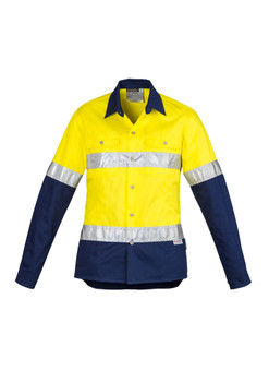 Womens Hi Vis Spliced Industrial Shirt - Hoop Taped ZWL123