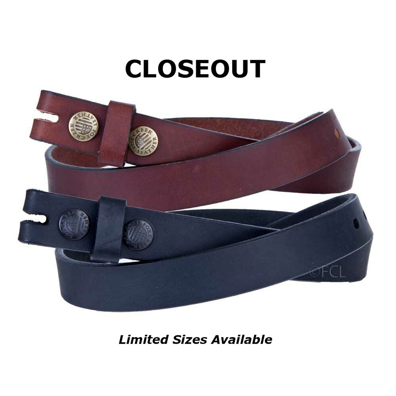 Leather Belt, 1 inch, No Buckle