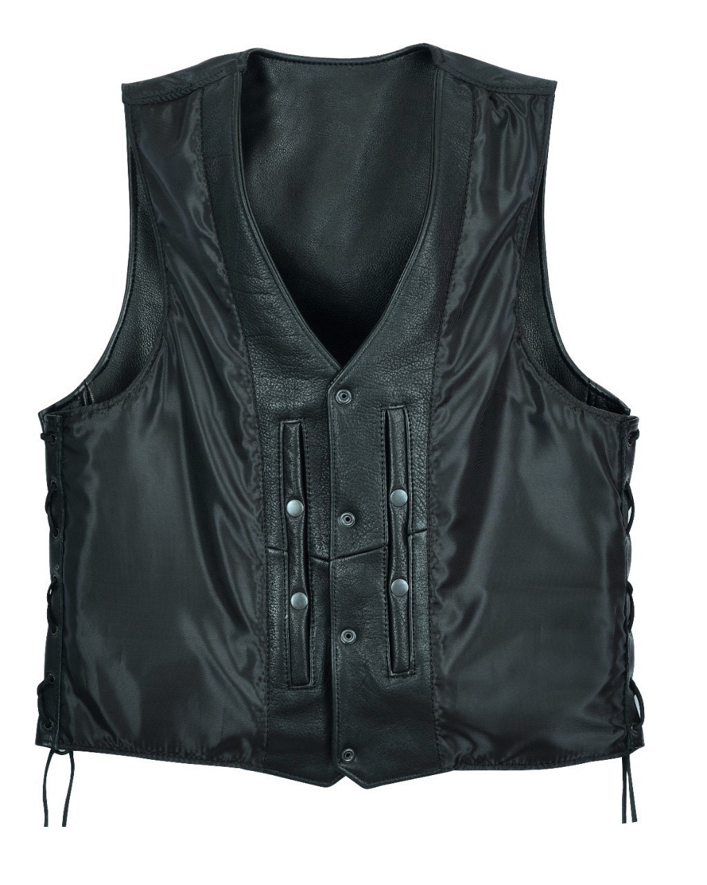 Men's Braided Vest with Buffalo Nickels - Fox Creek Leather