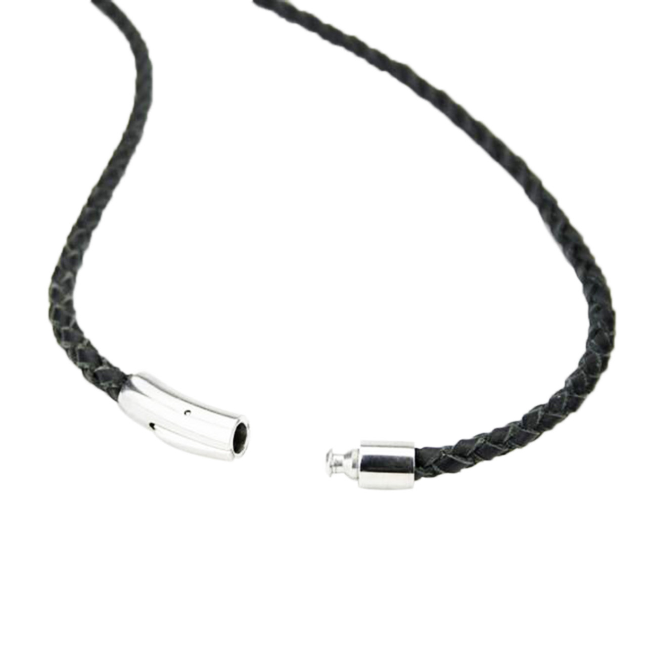 1-1/2 Loop - Braided Leather Lanyard with Tails