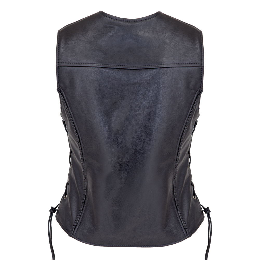 Braided Vest With Zippered Pockets - Fox Creek Leather