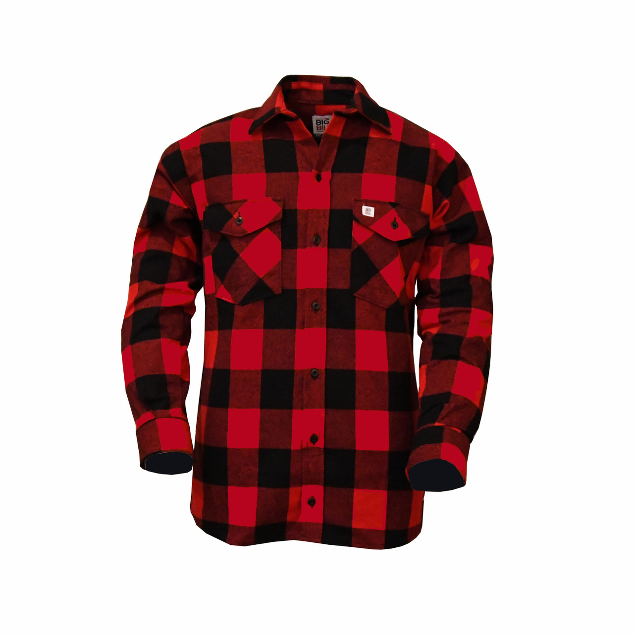 Big Plaid Heavyweight Flannel Shirt - Orange/Black