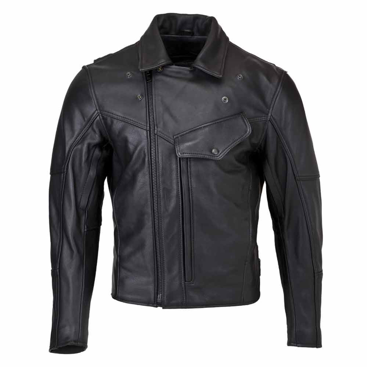 【SPERONE】Fox Leather Oval Pocket Jacket Men's Commander Jacket - Fox Creek Leather