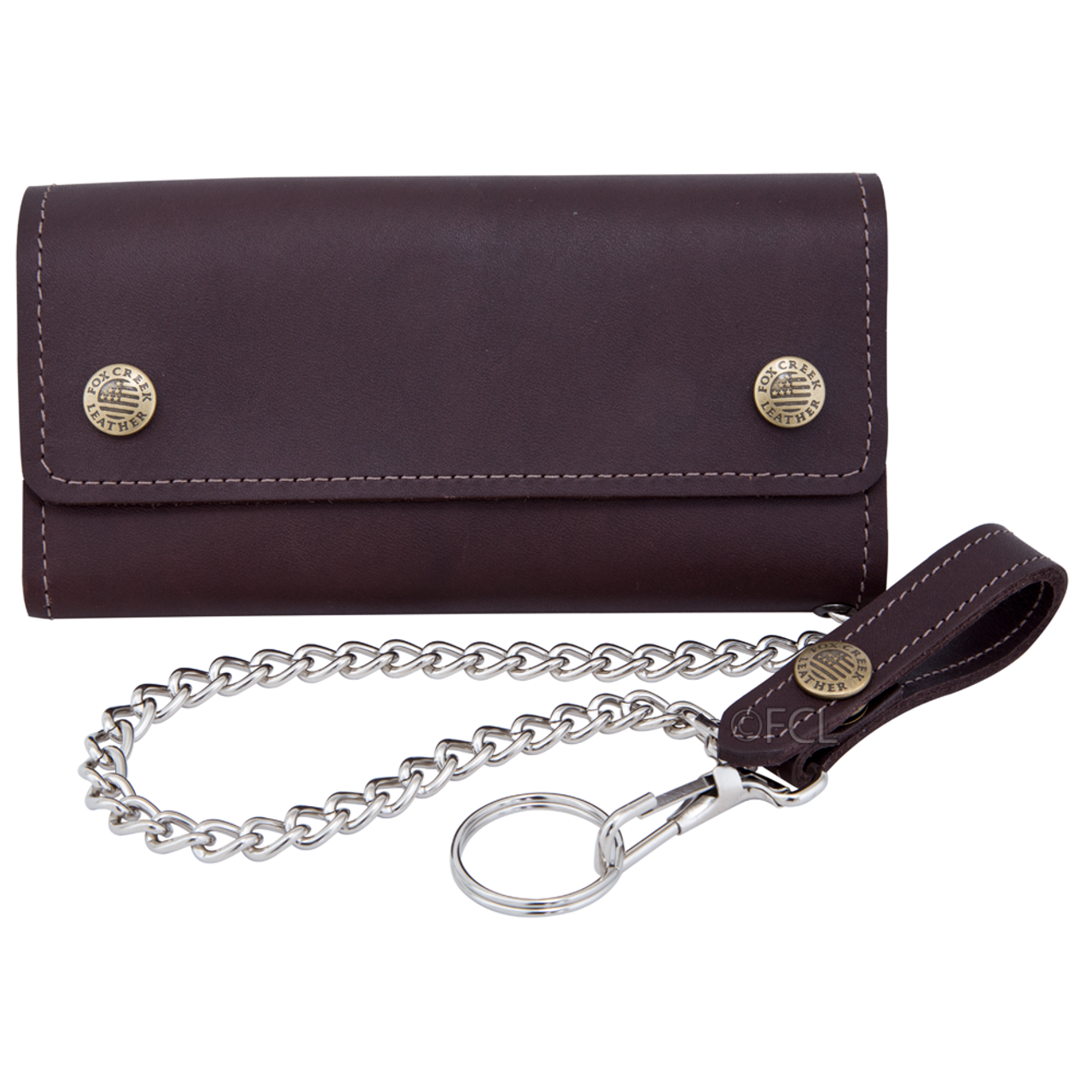 Large Trucker Wallet with Chain - Fox Creek Leather