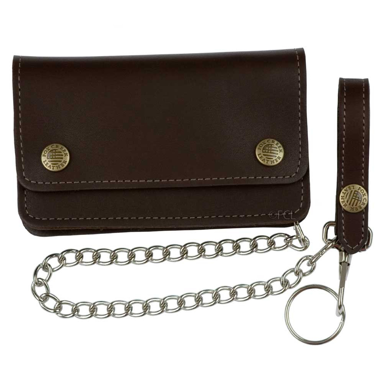 Small Trucker Wallet with Chain - Fox Creek Leather