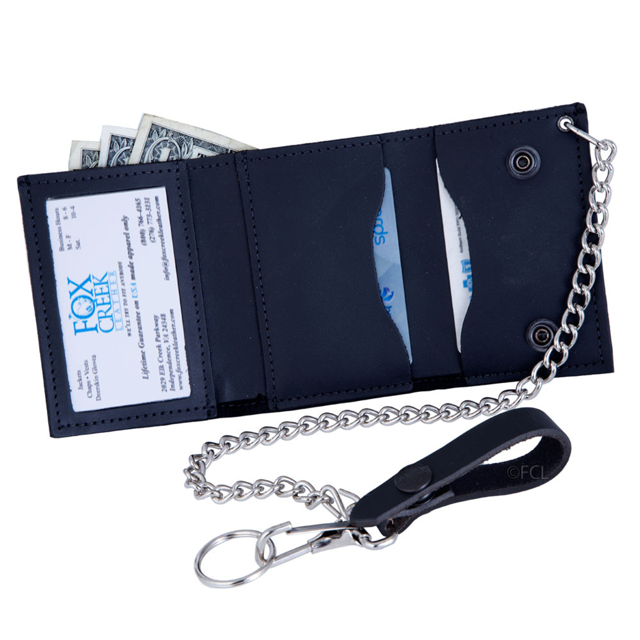 Mini Trucker Wallet with Chain | Fox Creek Leather