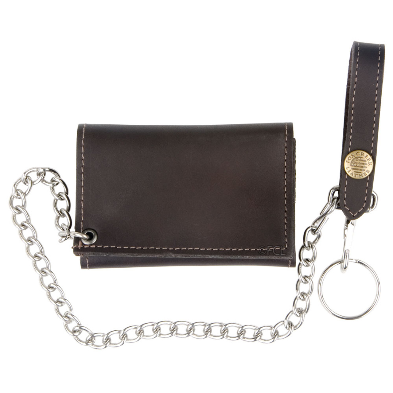 Large Trucker Wallet with Chain - Fox Creek Leather