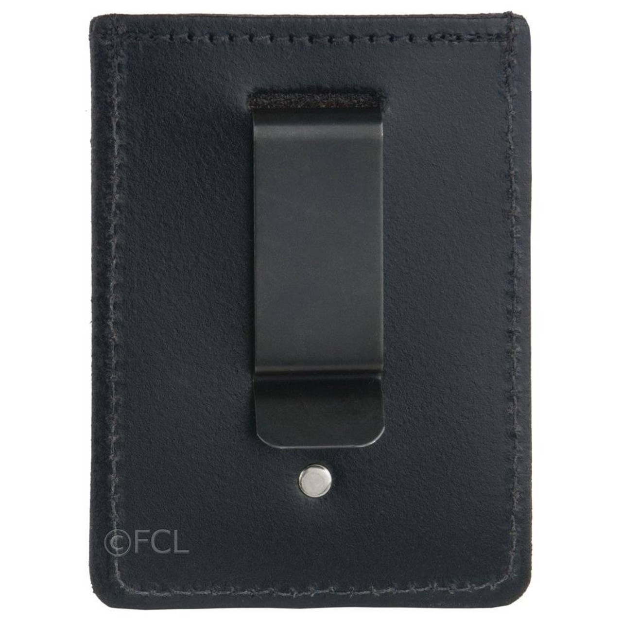 Union Made Leather Badge Holder - USA Manufactured Heavy Duty Four Pocket ID Badge Wallet with Lanyard by Specialist ID