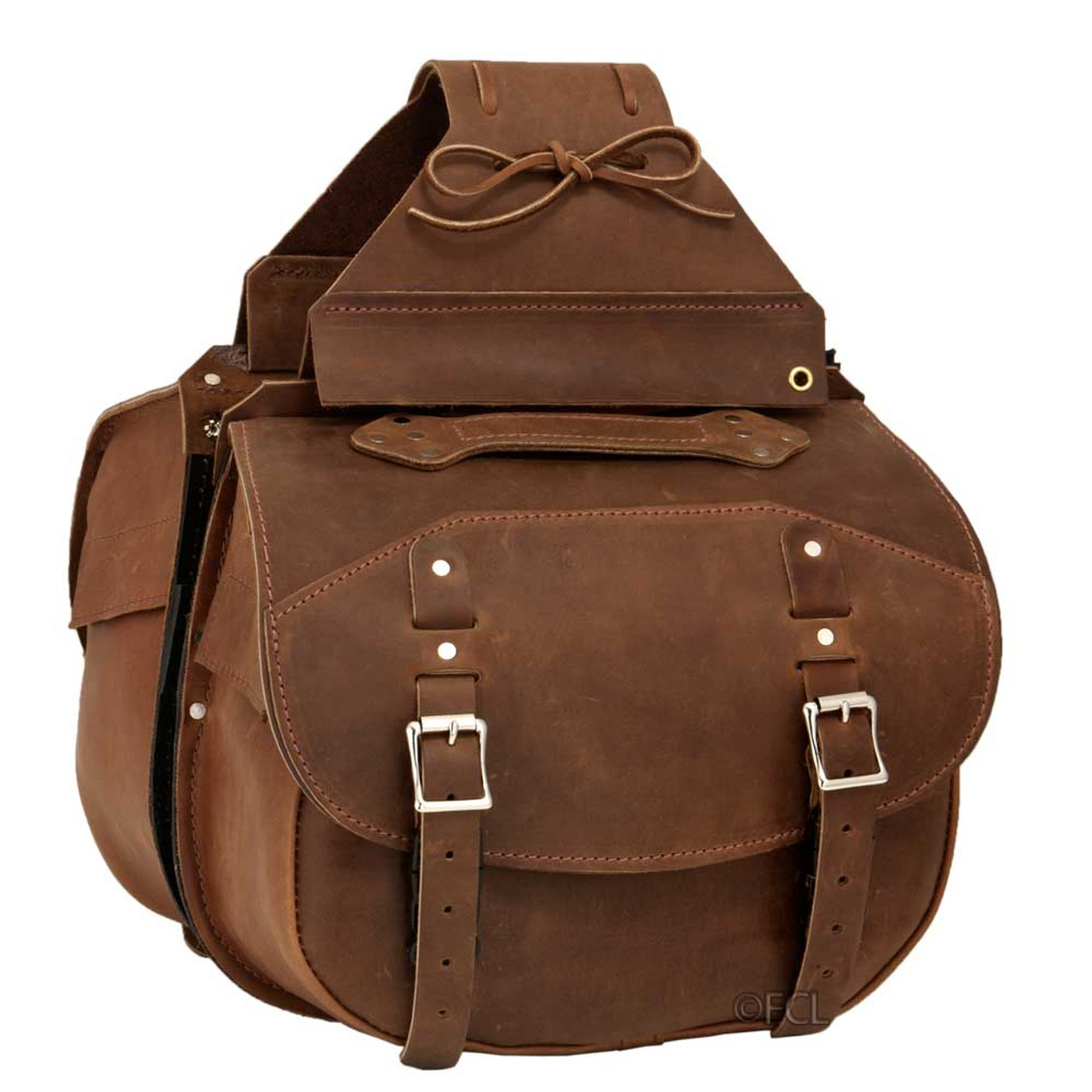 tan motorcycle saddlebags